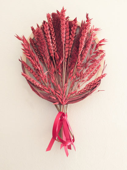 Bouquet champêtre en rouge